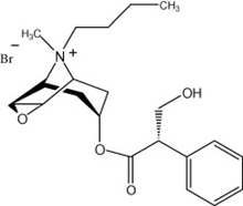 Chemical structure of Hyoscine N-Butyl Bromide