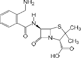 STRUCTURAL FORMULA OF AMPICILLIN by Anzen Exports
