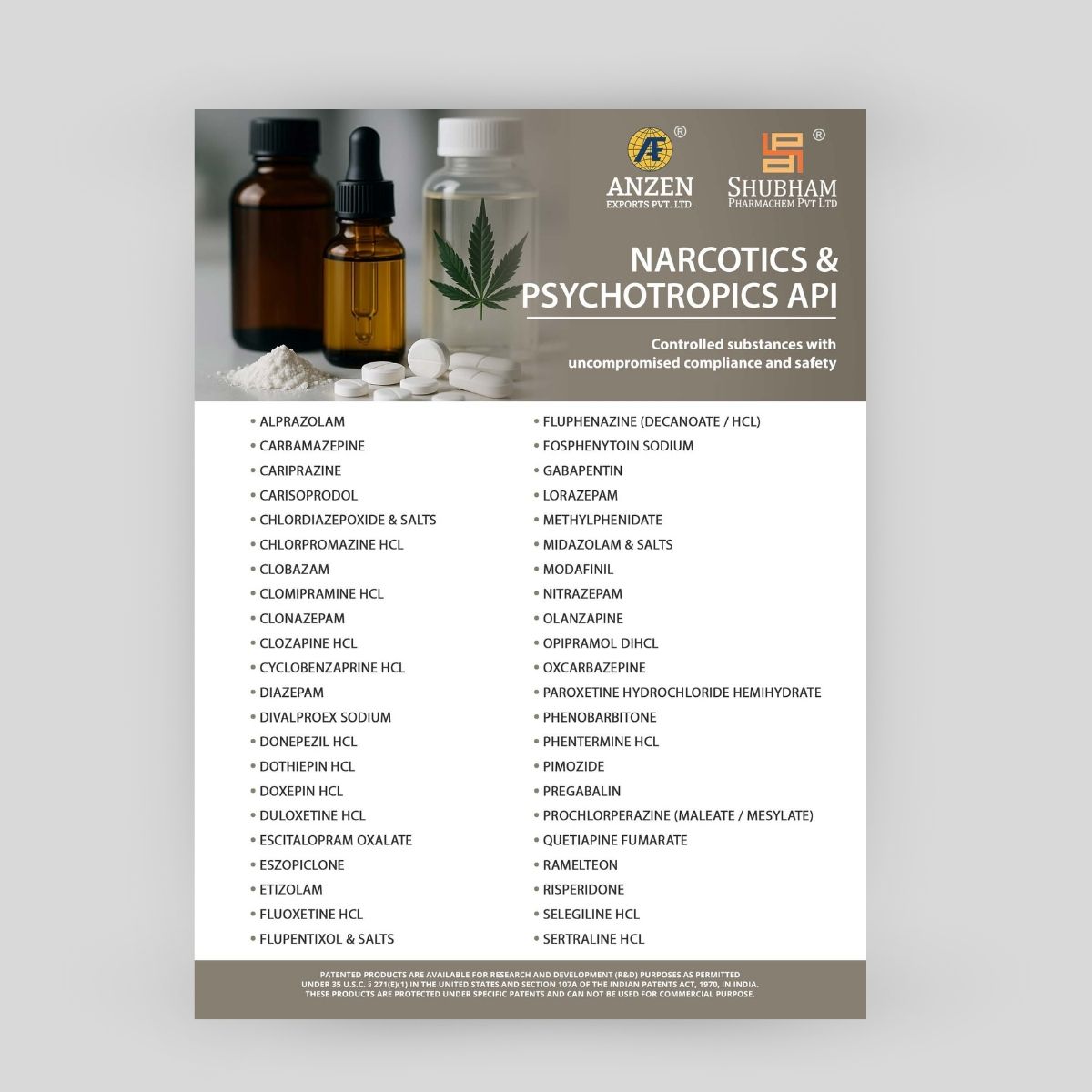 Narcotics & Psychotropics API